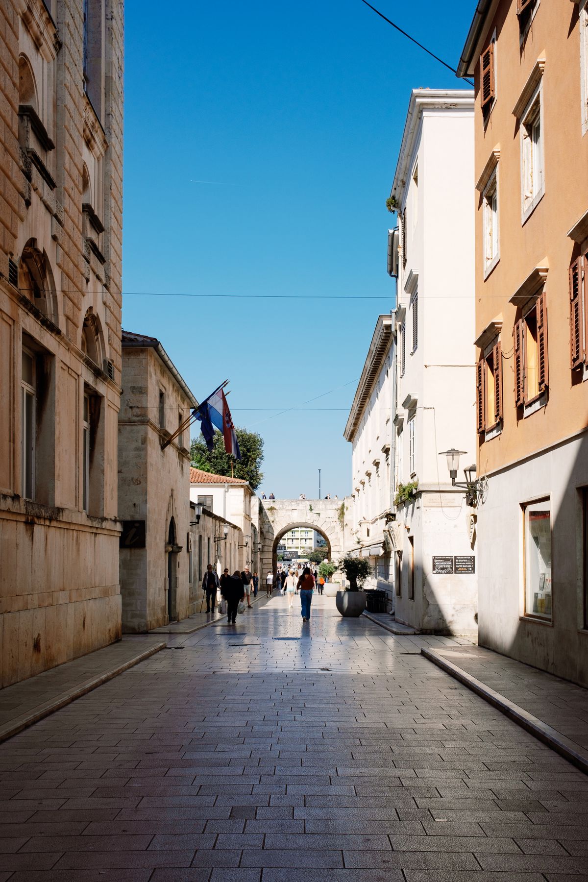 A stone street in Zadar's old town